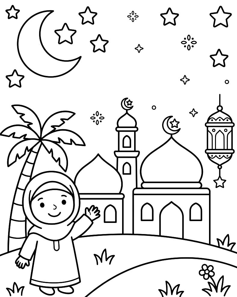Zeichne Islamisches Neues Jahr einfach