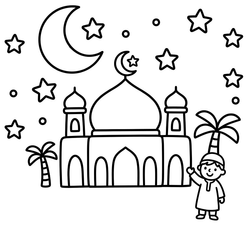 Zeichne Islamisches Neues Jahr für Kinder
