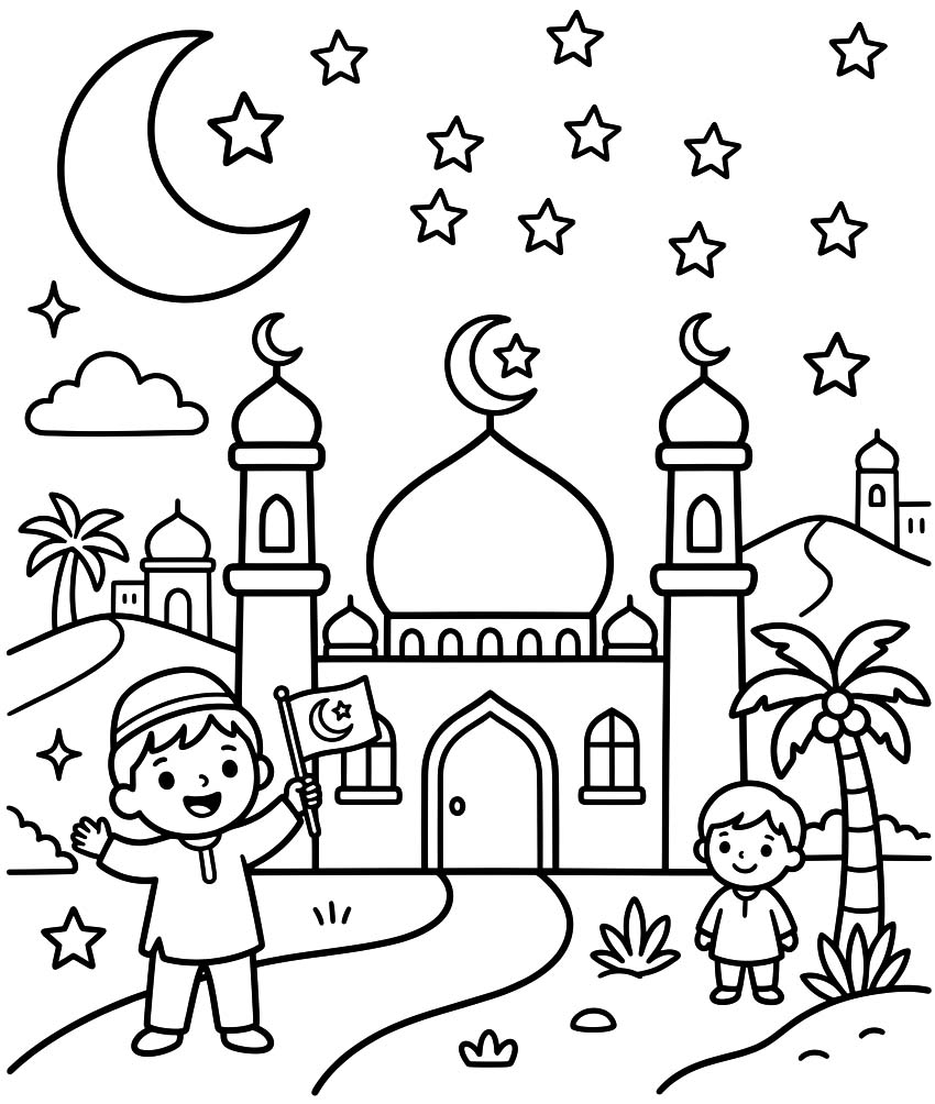 Zeichne Islamisches Neues Jahr kostenlos druckbare einfach