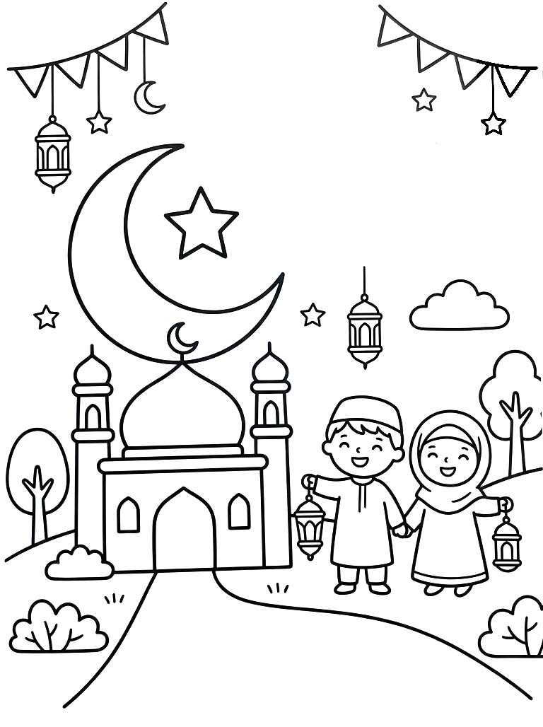 Zeichne Islamisches Neues Jahr kostenlos druckbare schlicht