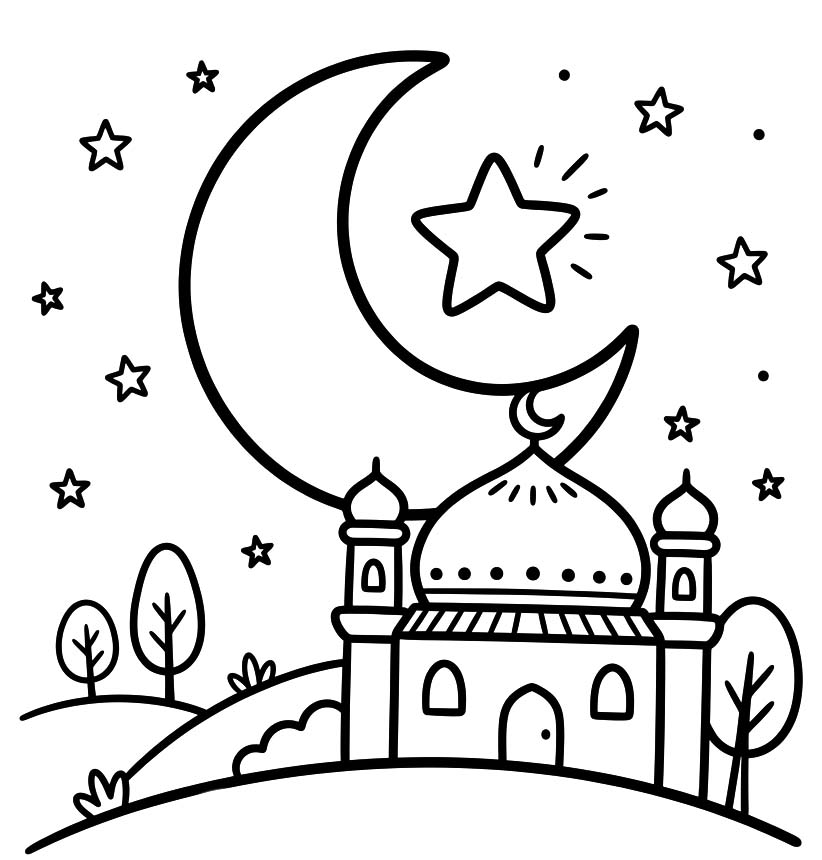 Zeichne Islamisches Neues Jahr kostenlos für Kinder