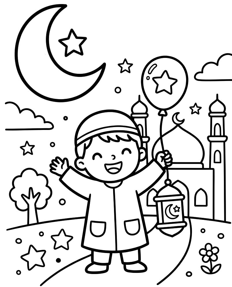 Zeichne Islamisches Neues Jahr kostenlos schlicht