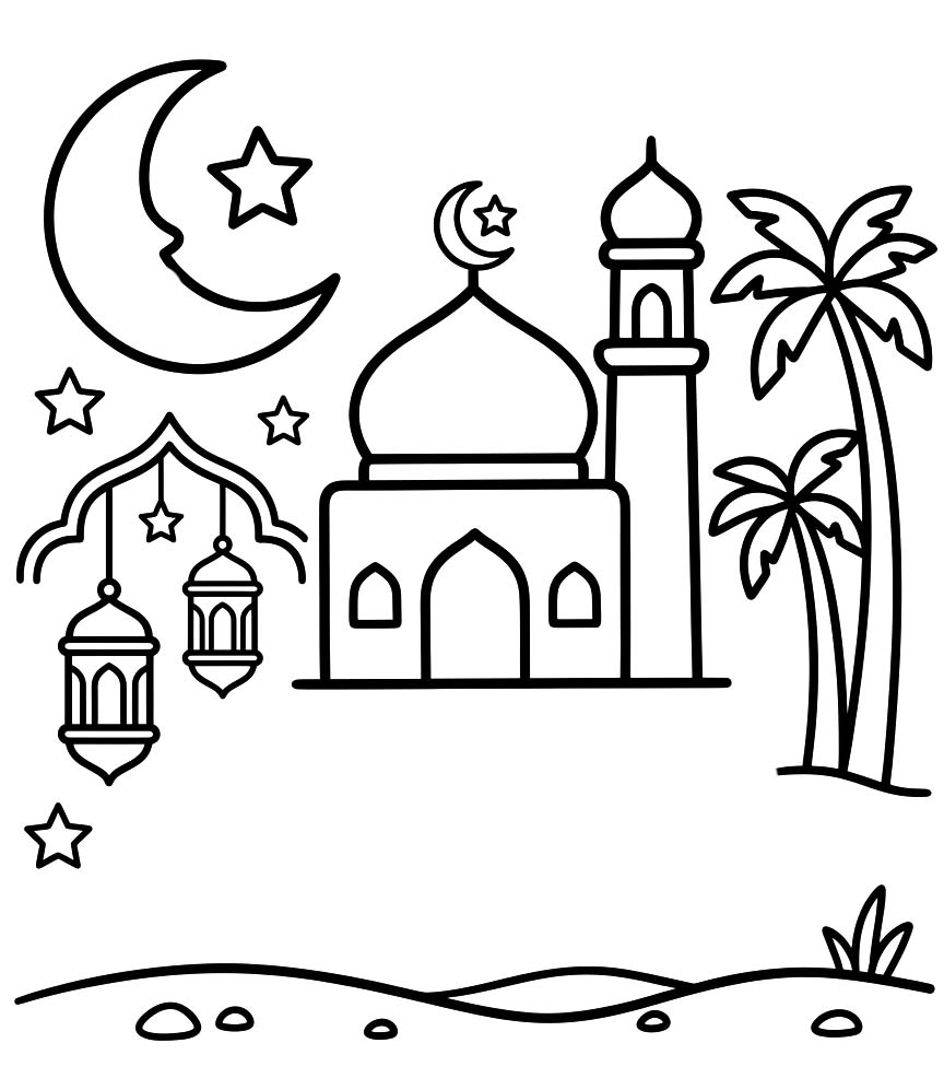 Zeichne Islamisches Neues Jahr schlicht