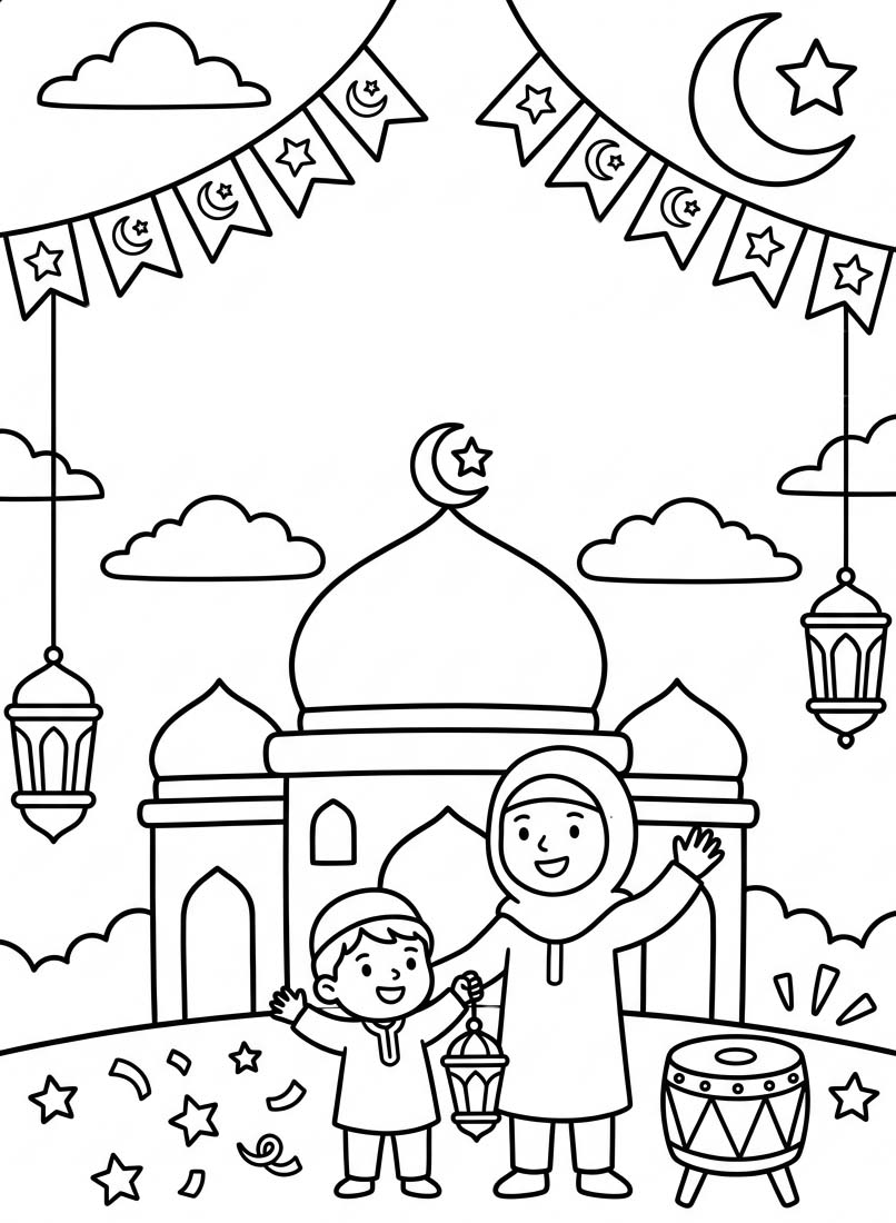 Zeichne Islamisches Neues Jahr zum Ausdrucken