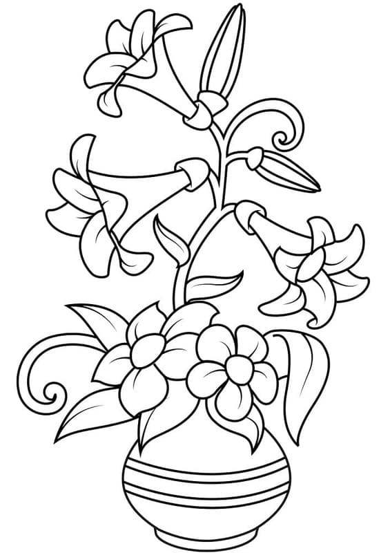 Zeichne Lilien kostenlos druckbare schlicht