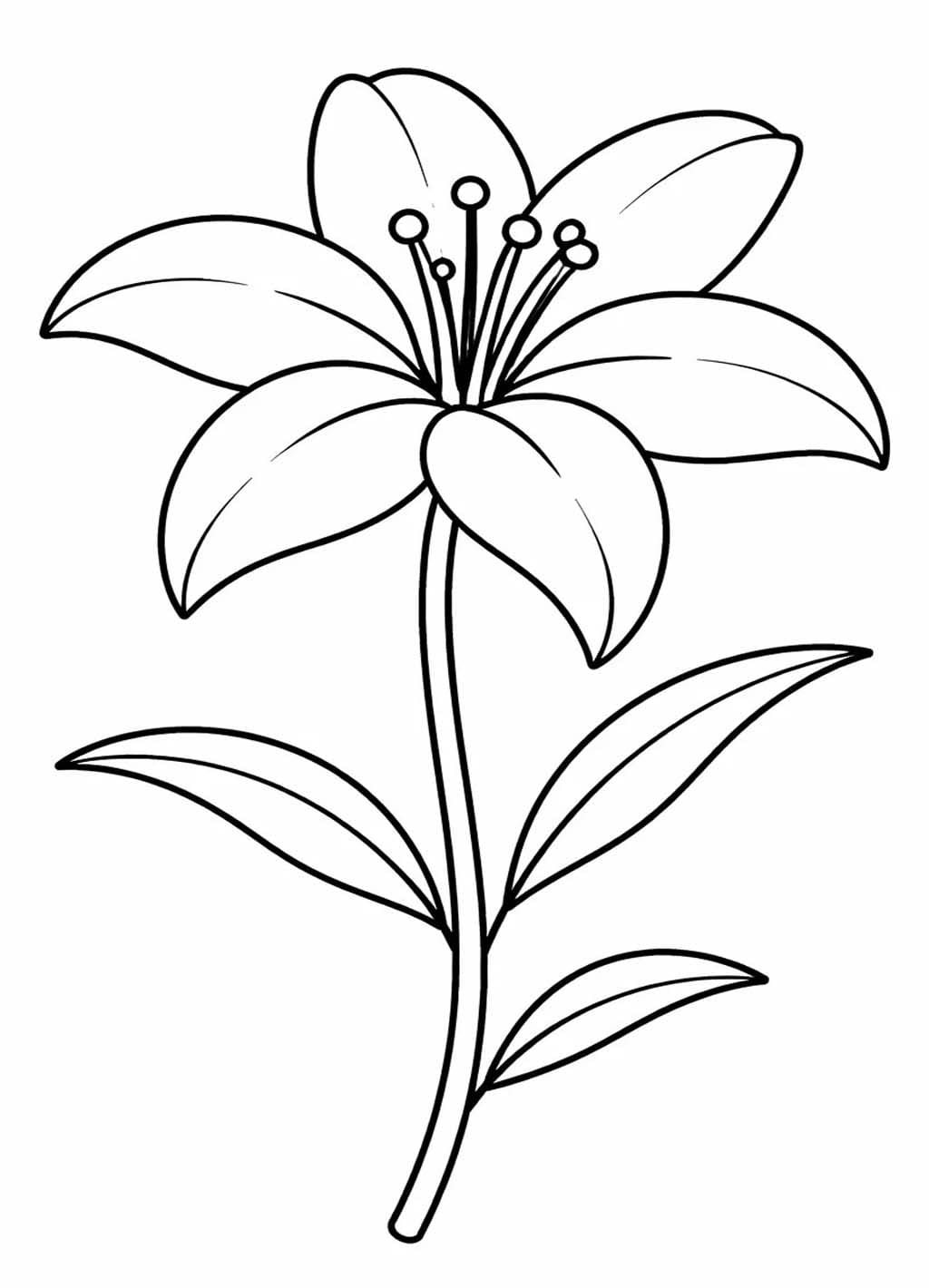 Zeichne Lilien kostenlos schlicht