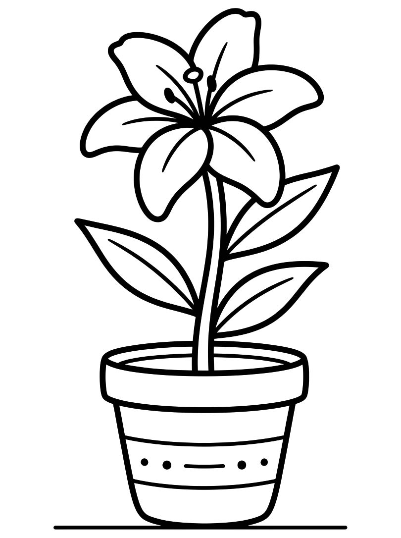 Zeichne Lilien zum Ausdrucken