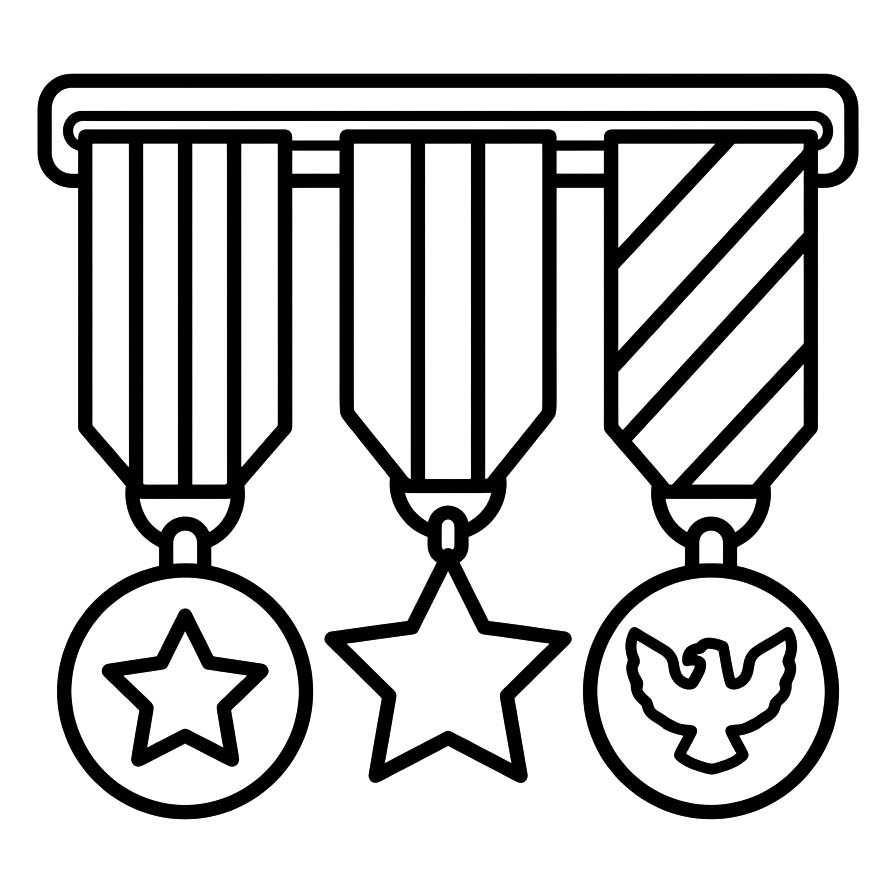 Zeichne Medaille druckbare schlicht