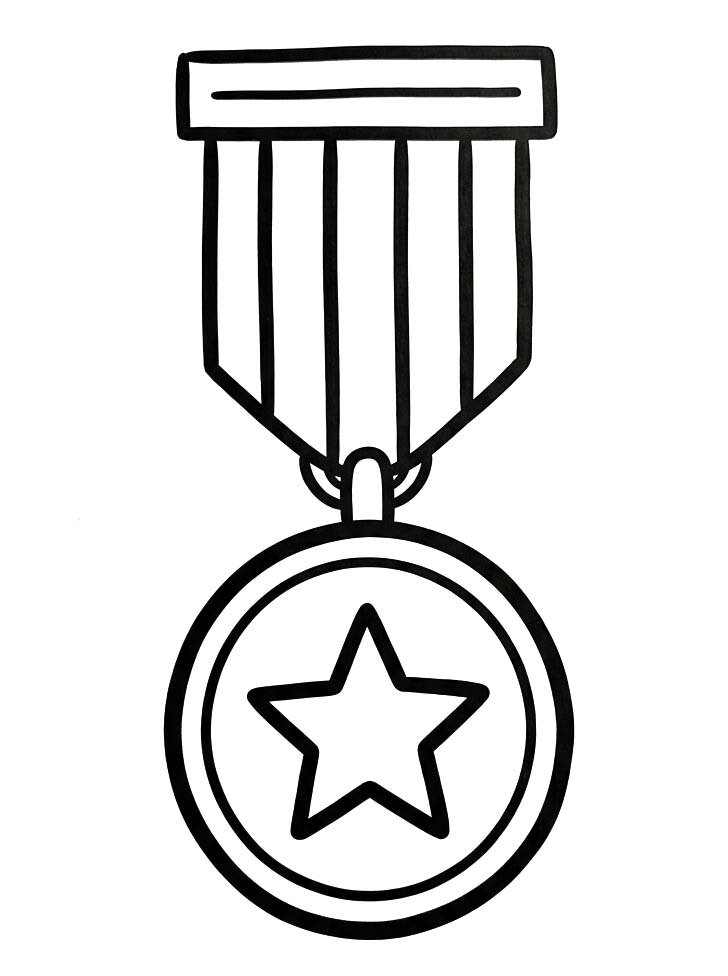 Zeichne Medaille kostenlos schlicht