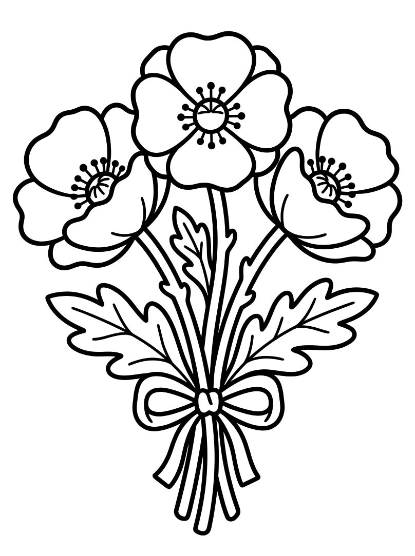 Zeichne Mohnblumen druckbare