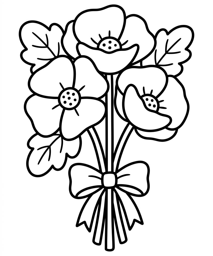 Zeichne Mohnblumen kostenlos