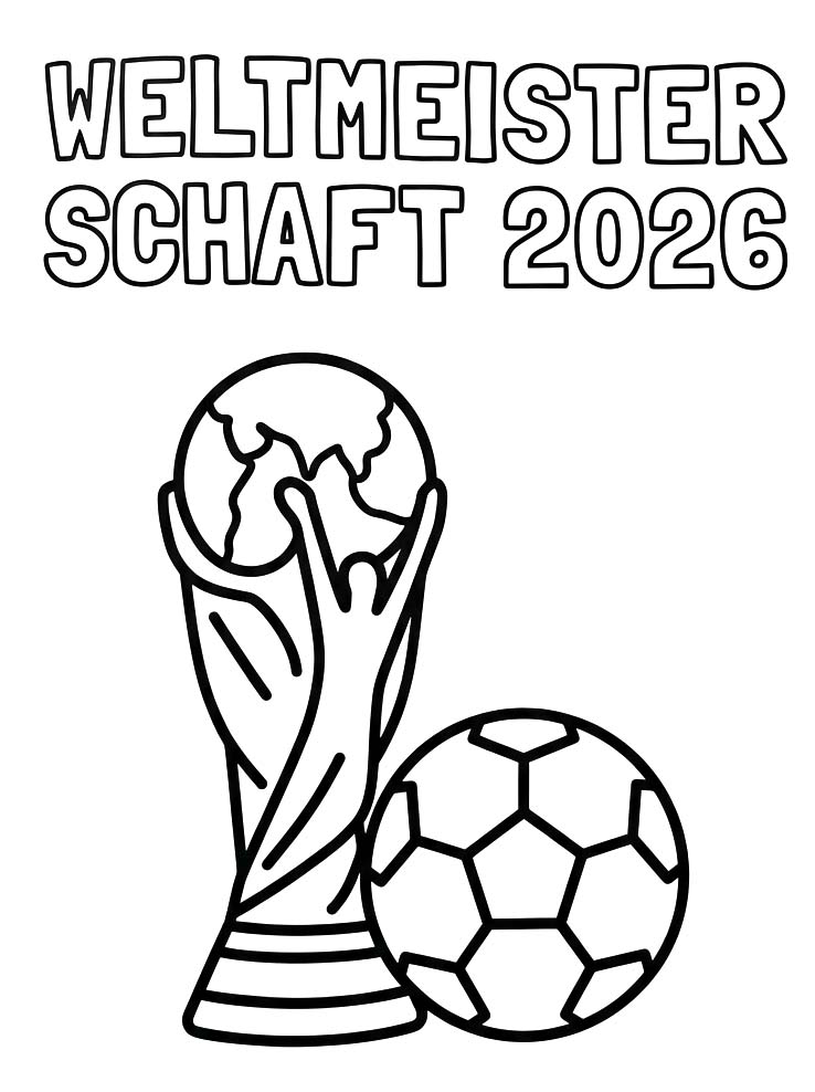 Zeichne Weltmeisterschaft 2026 druckbare einfach