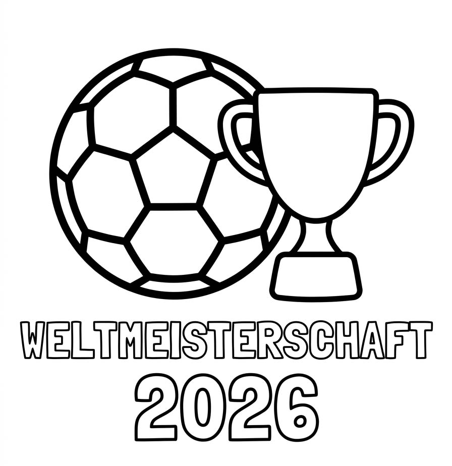 Zeichne Weltmeisterschaft 2026 kostenlos einfach