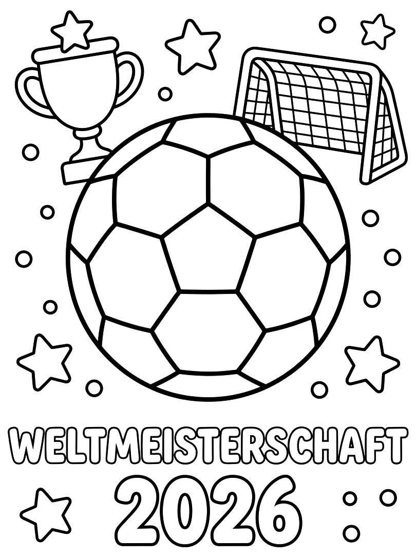 Zeichne Weltmeisterschaft 2026 kostenlos für Kinder