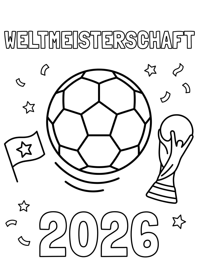 Zeichne Weltmeisterschaft 2026 zum Ausdrucken
