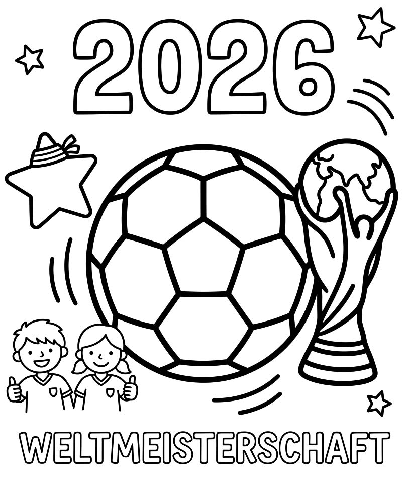 Zeichnung Weltmeisterschaft 2026 kostenlos