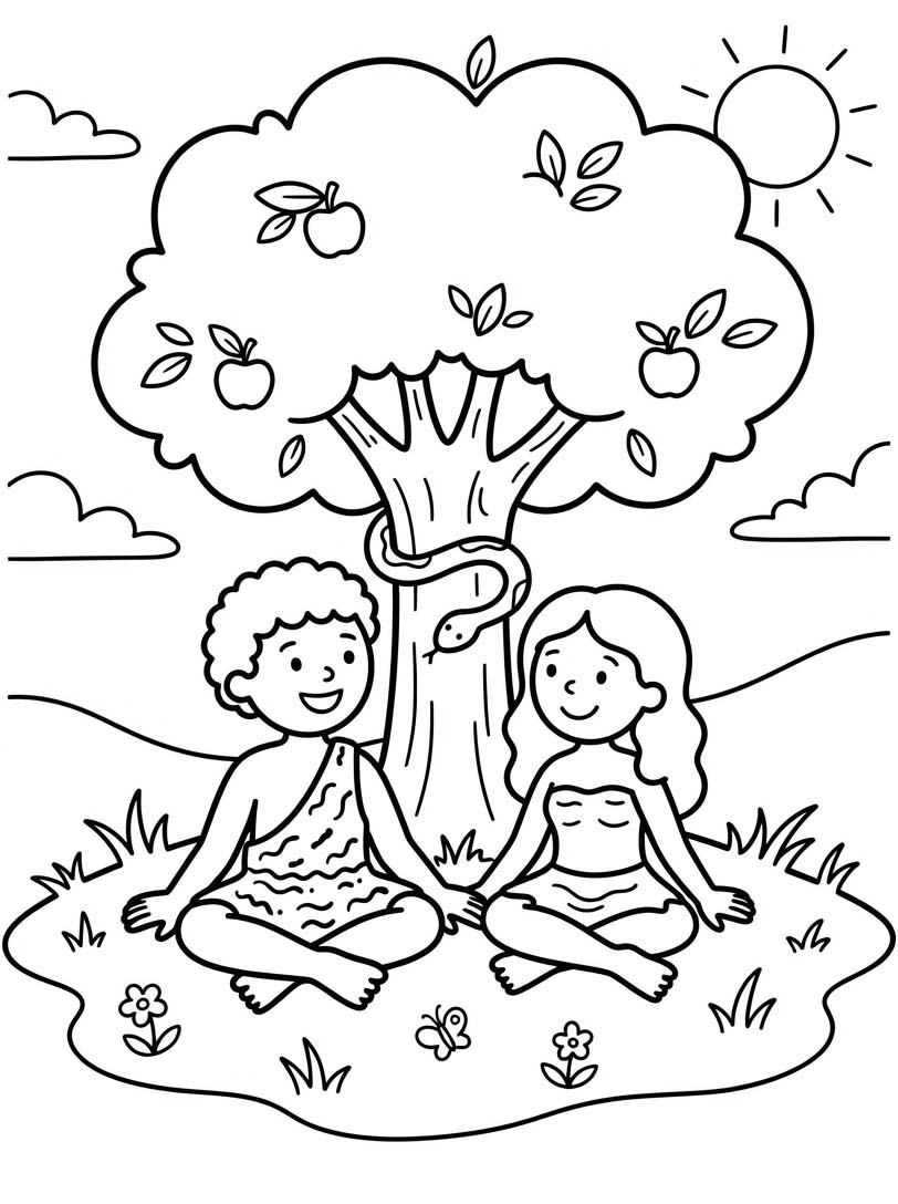 Adam und Eva druckbare basisch
