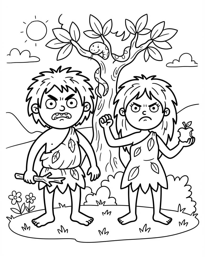 Adam und Eva kostenlos für Kinder
