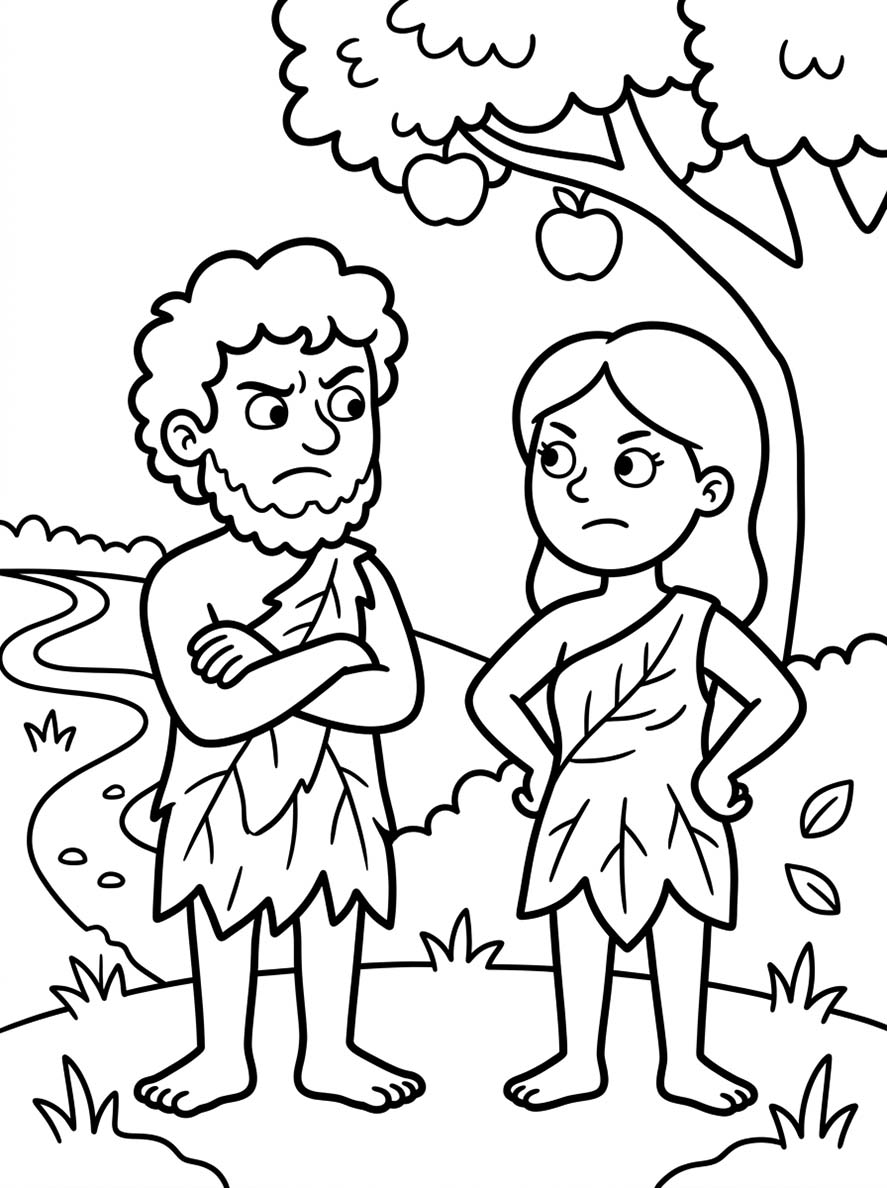 Druckbare Adam und Eva