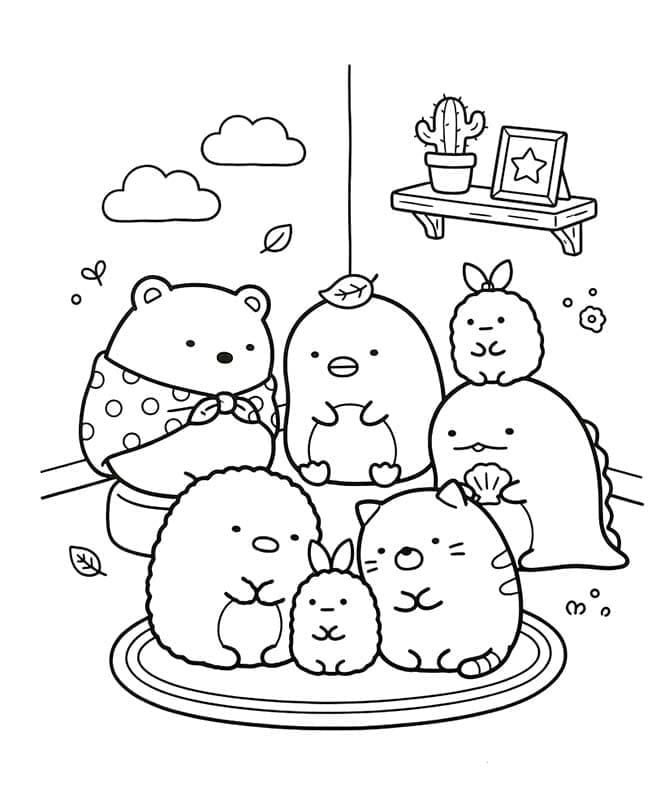 Druckbare Sumikko Gurashi