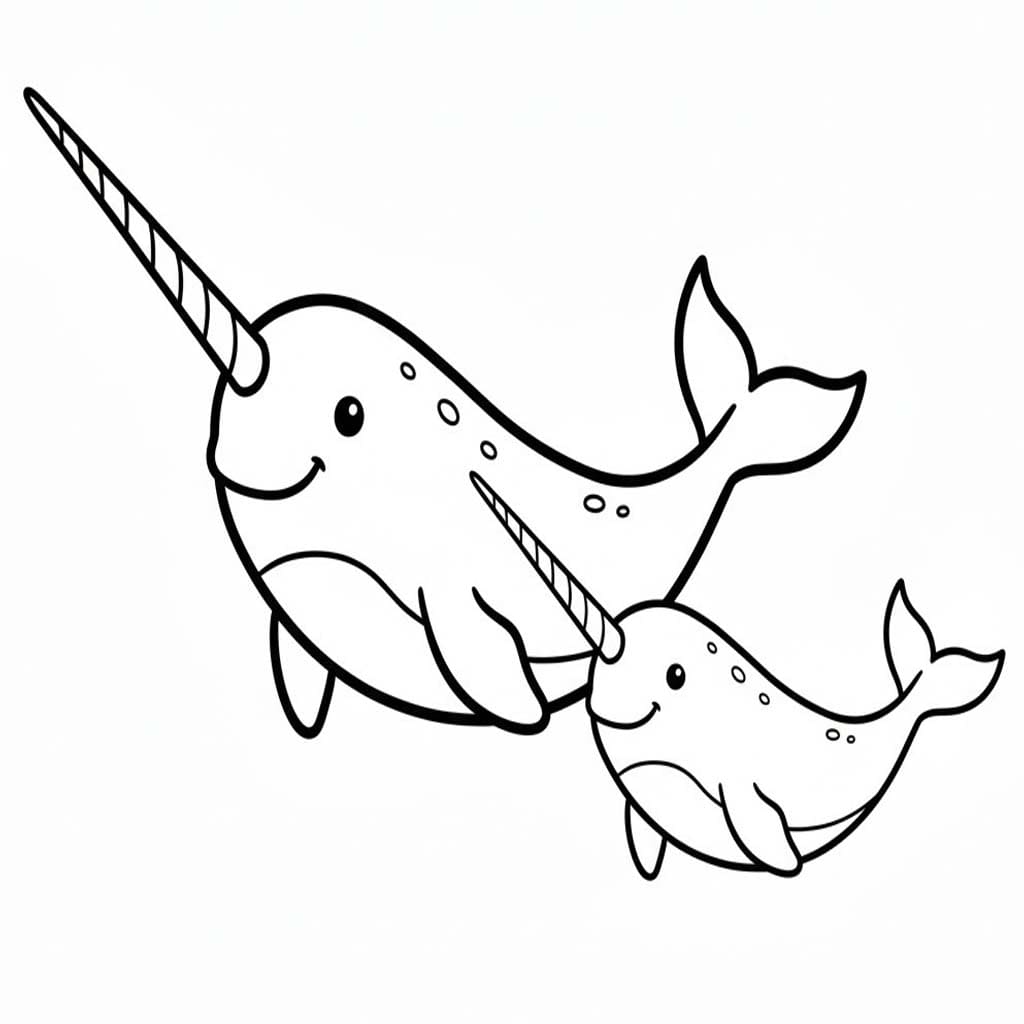 Narwal zum Ausdrucken für Kinder