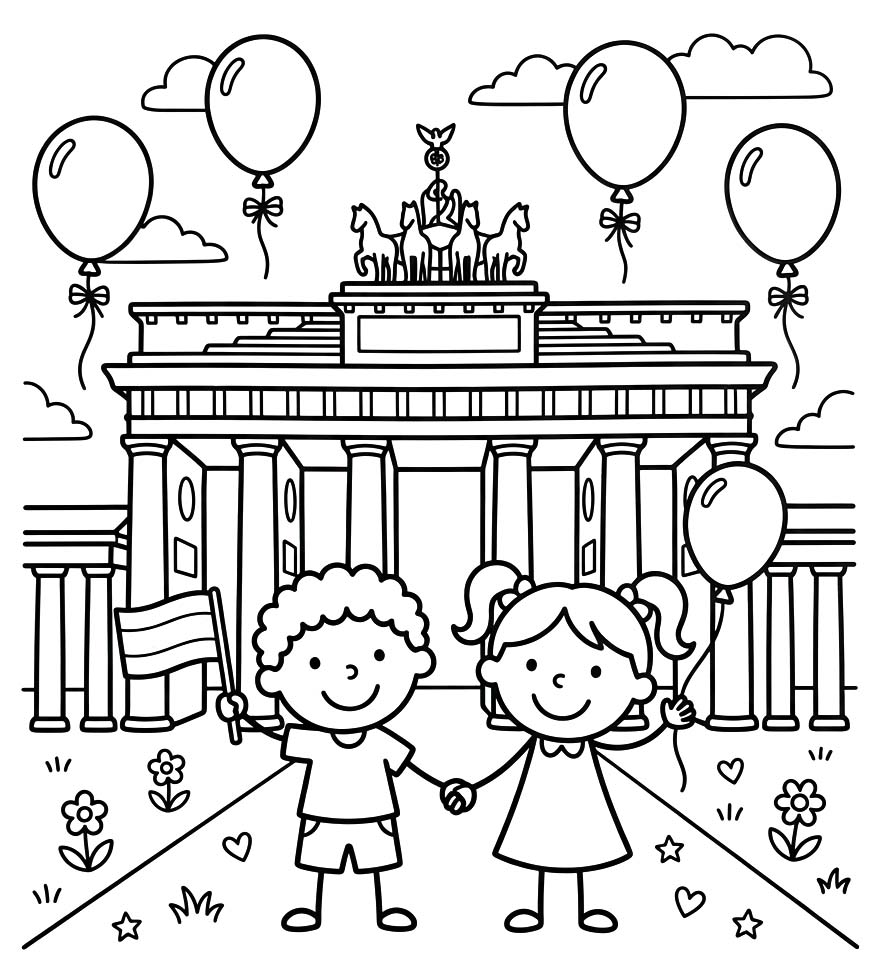 Tag der Deutschen Einheit kostenlos druckbare schlicht
