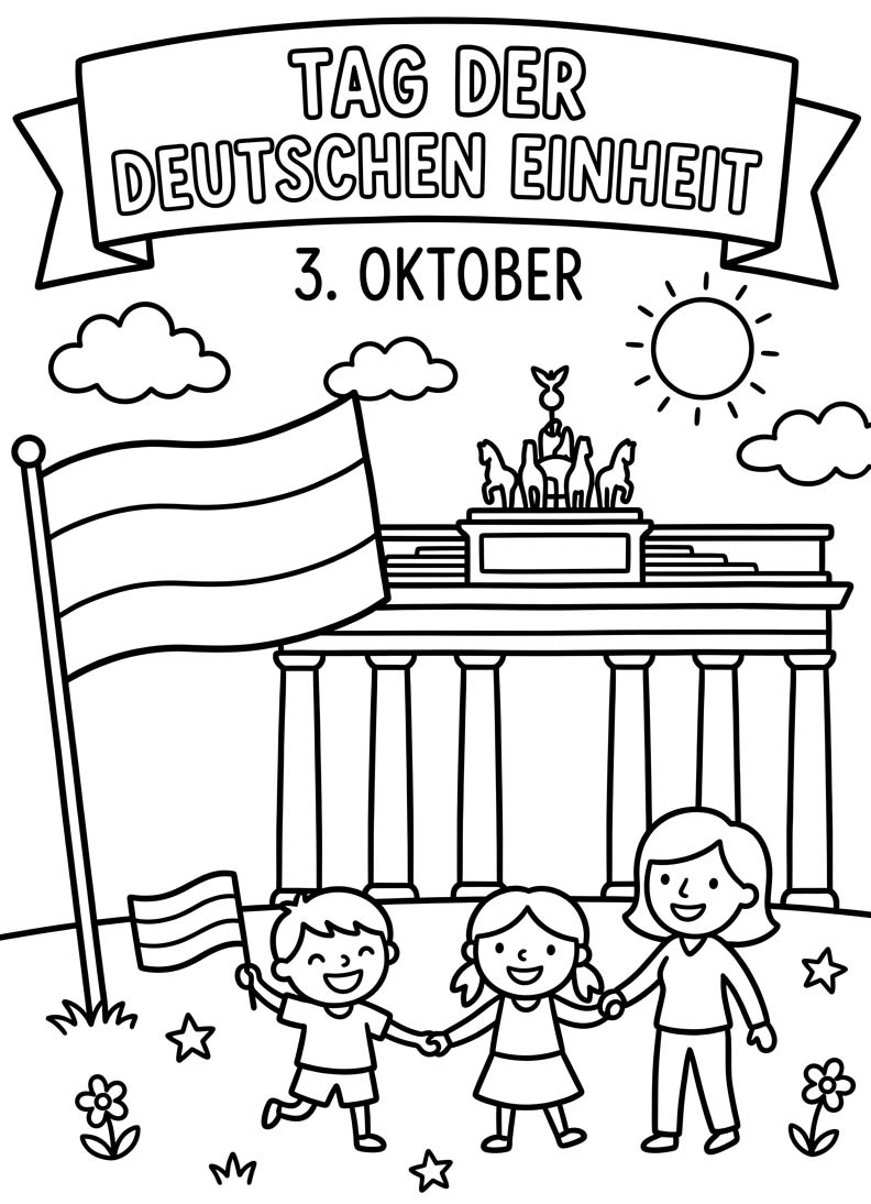 Tag der Deutschen Einheit zum Ausdrucken für Kinder