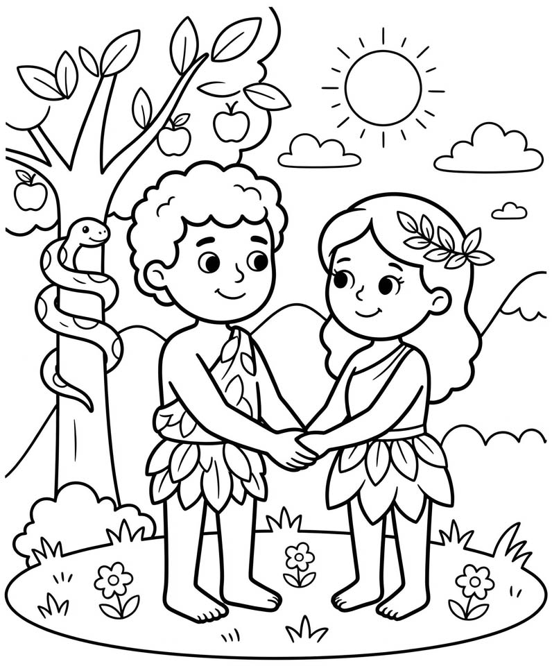 Adam und Eva coloring pages