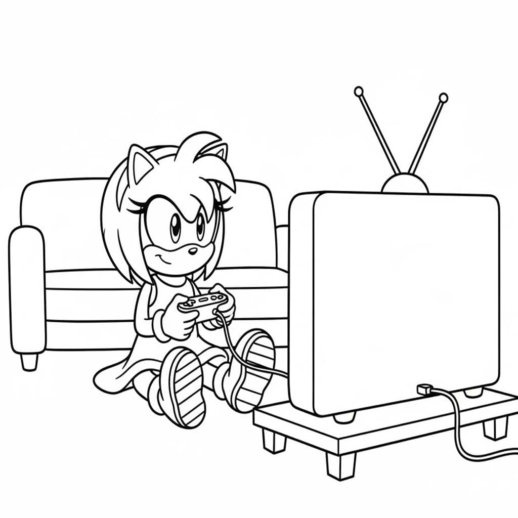 Zeichne Amy Rose basisch