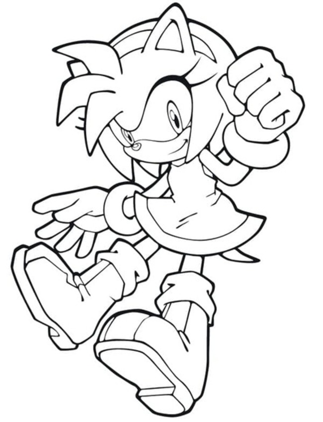 Zeichne Amy Rose druckbare