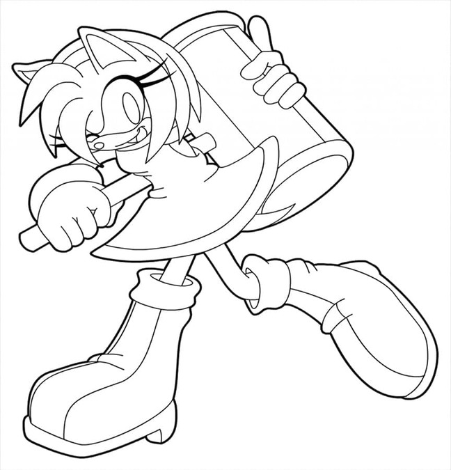 Zeichne Amy Rose druckbare basisch