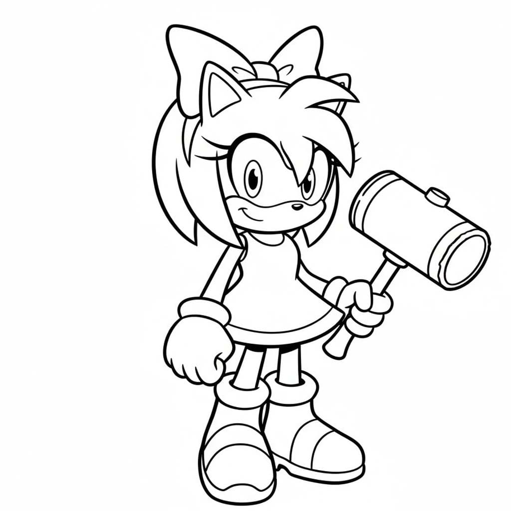 Zeichne Amy Rose druckbare einfach