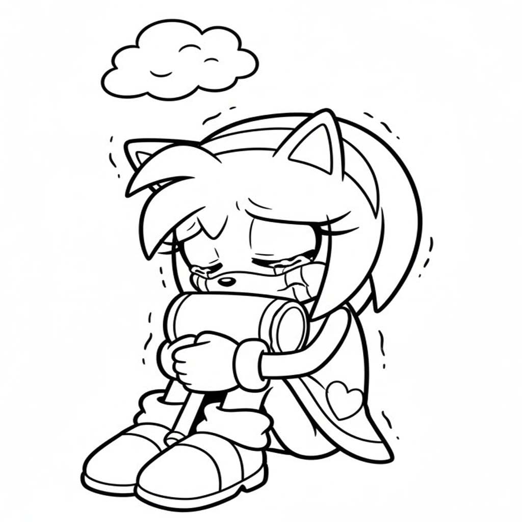 Zeichne Amy Rose druckbare schlicht