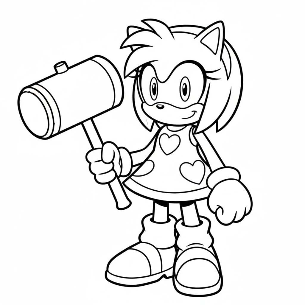 Zeichne Amy Rose einfach