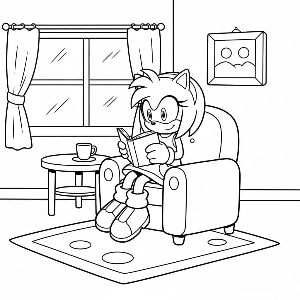 Zeichne Amy Rose für Kinder