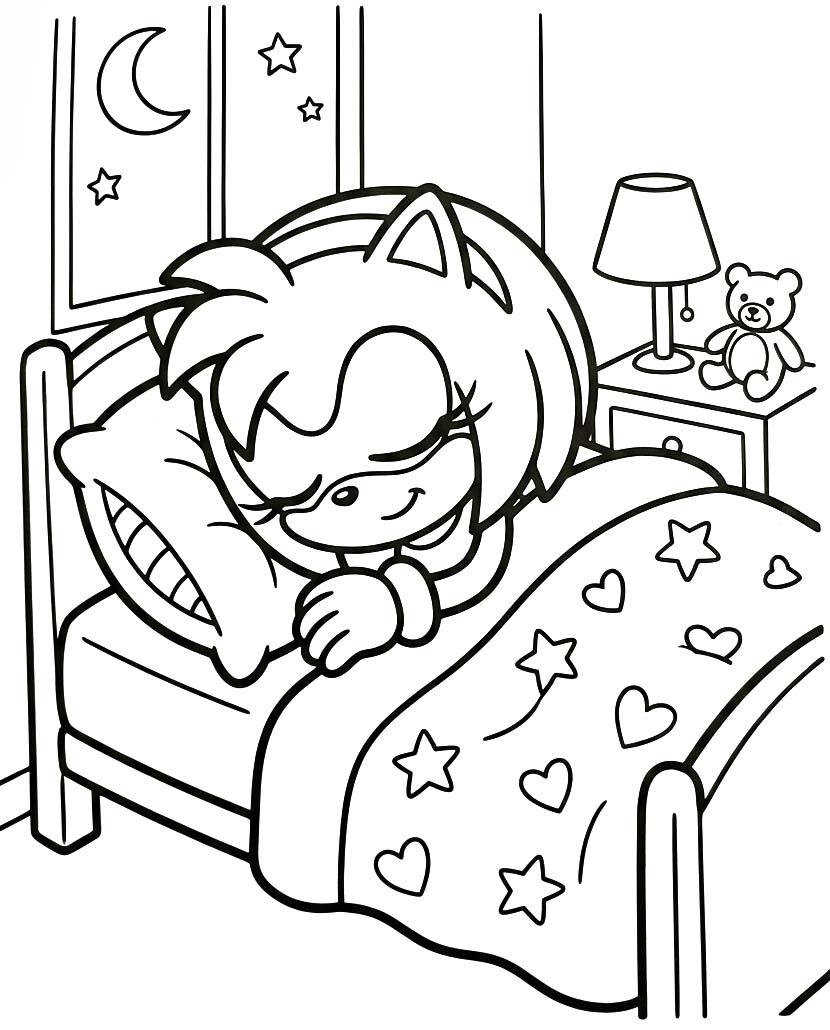 Zeichne Amy Rose kostenlos basisch
