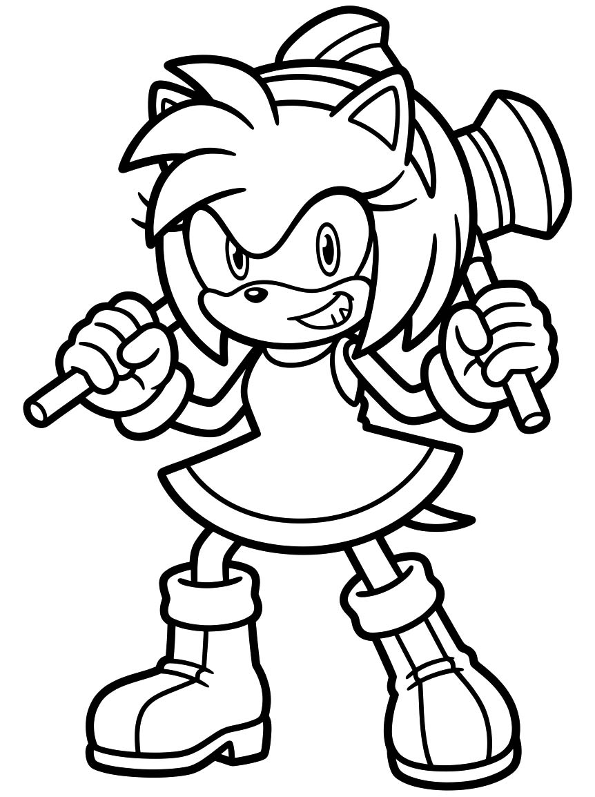 Zeichne Amy Rose kostenlos druckbare