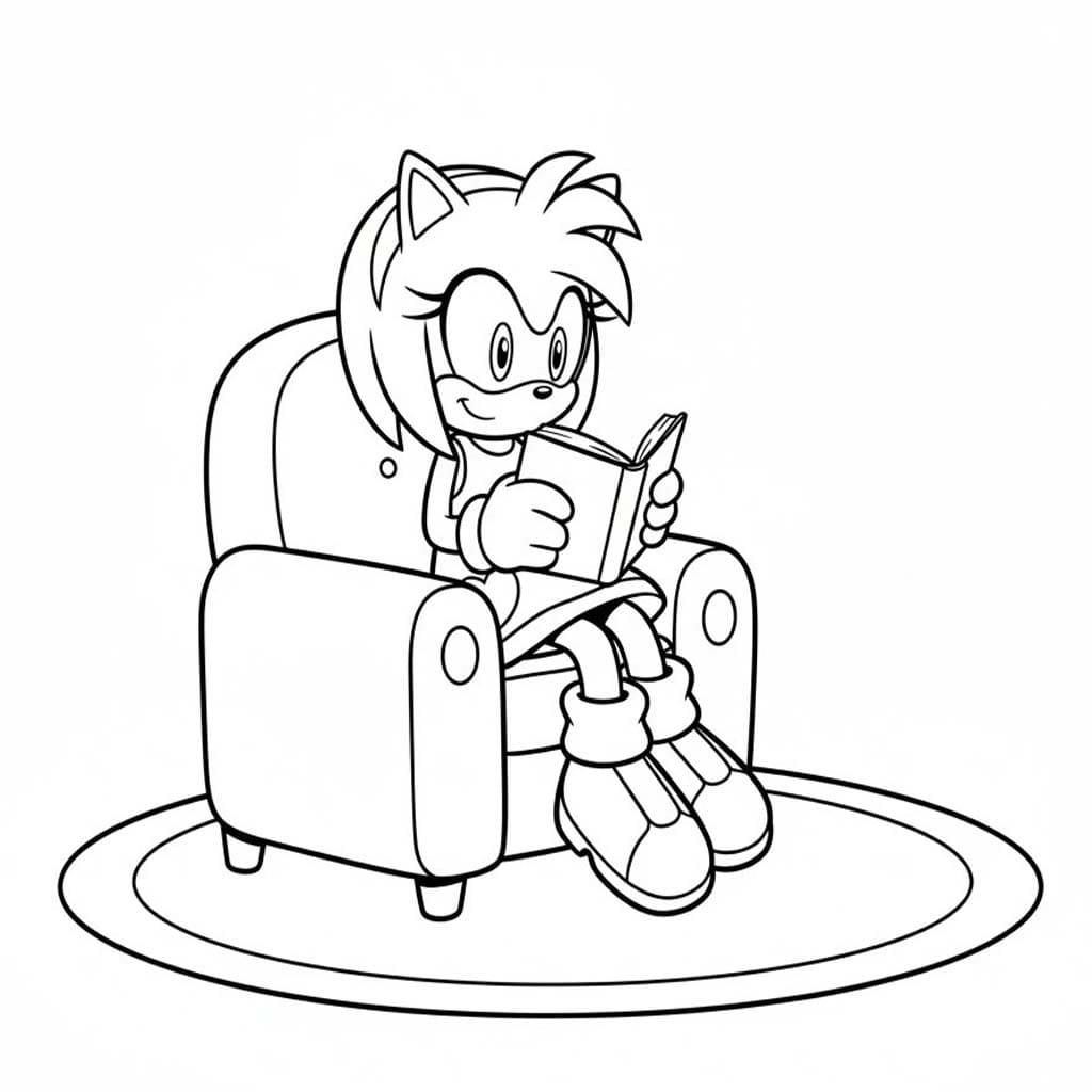 Zeichne Amy Rose kostenlos druckbare basisch