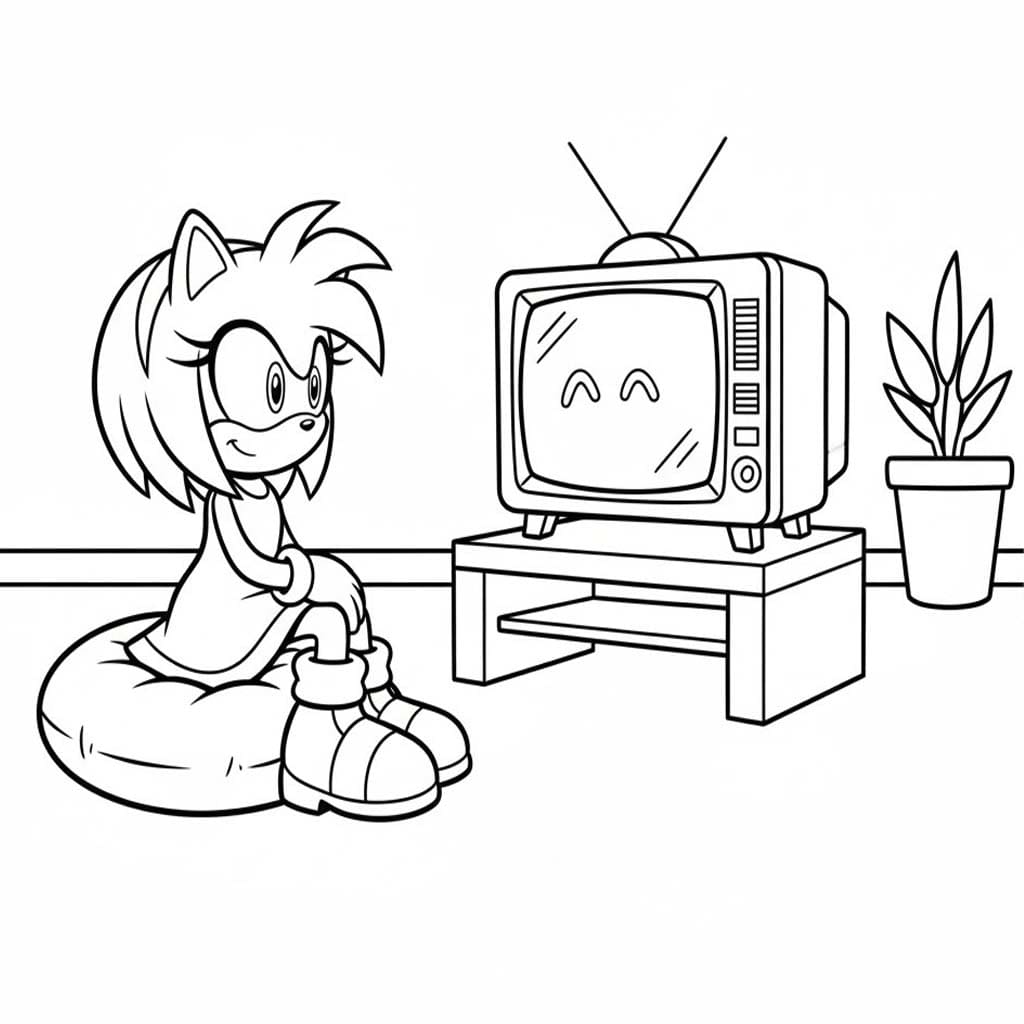 Zeichne Amy Rose kostenlos einfach