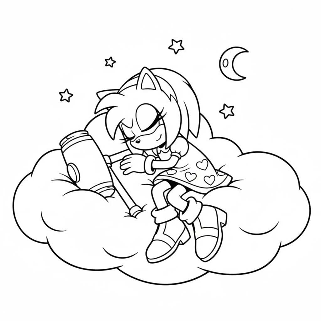 Zeichne Amy Rose kostenlos schlicht