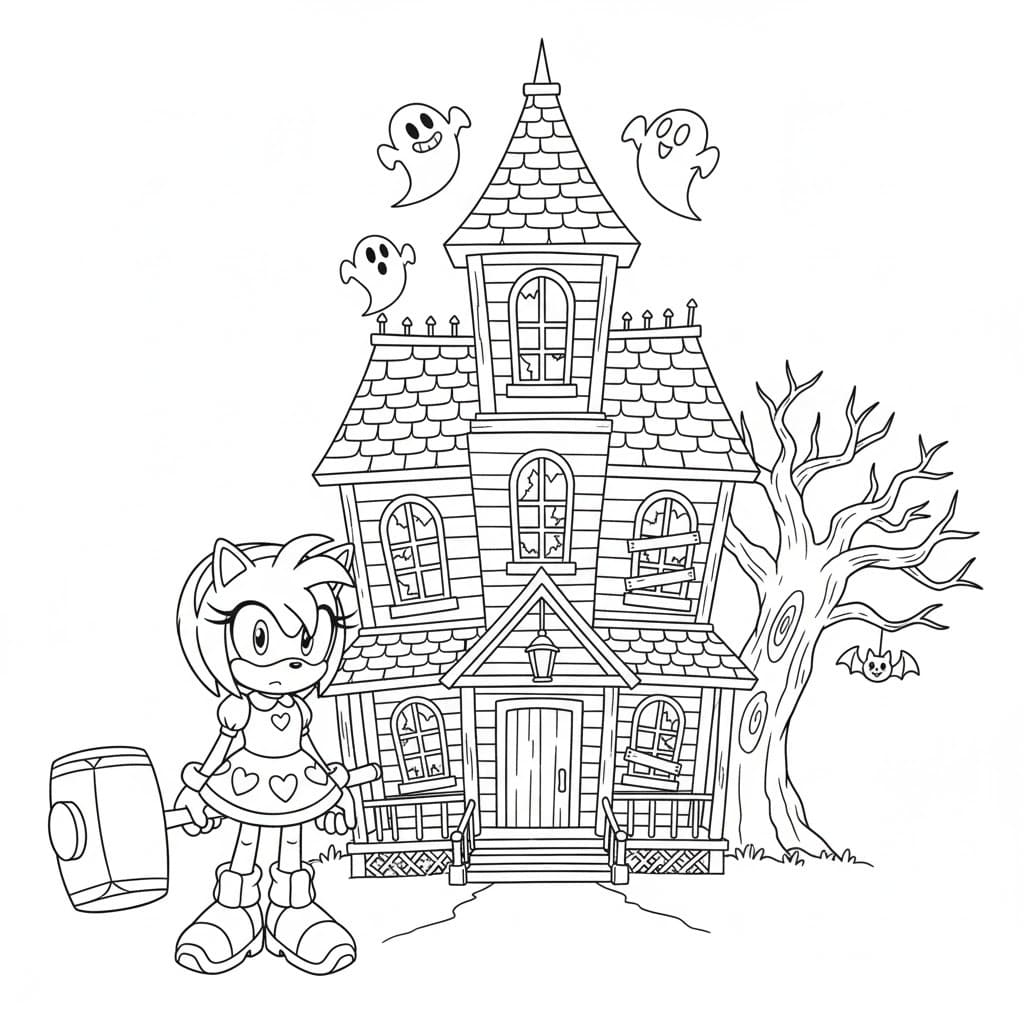 Zeichne Amy Rose schlicht