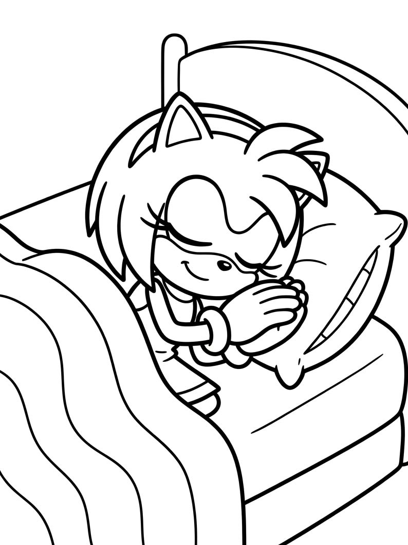 Zeichne Amy Rose zum Ausdrucken