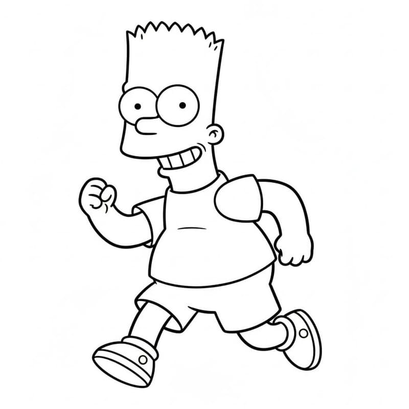 Zeichne Bart Simpson druckbare