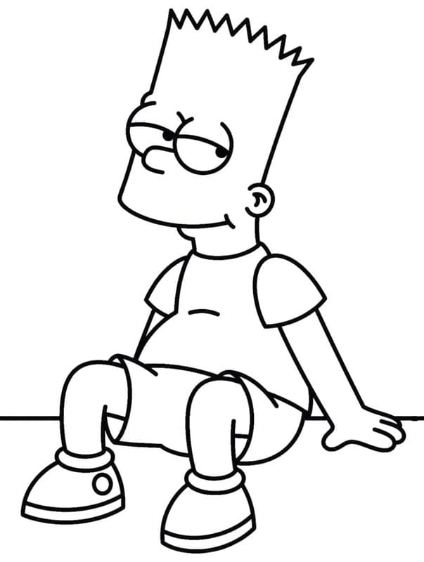 Zeichne Bart Simpson druckbare einfach