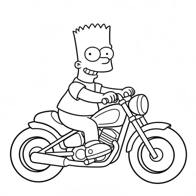 Zeichne Bart Simpson druckbare schlicht