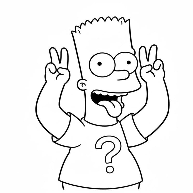 Zeichne Bart Simpson für Kinder
