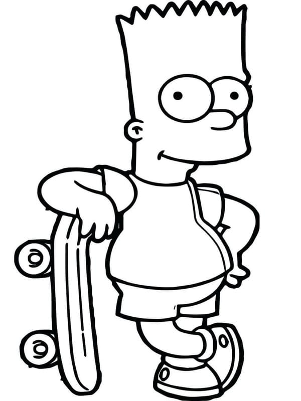 Zeichne Bart Simpson kostenlos druckbare basisch