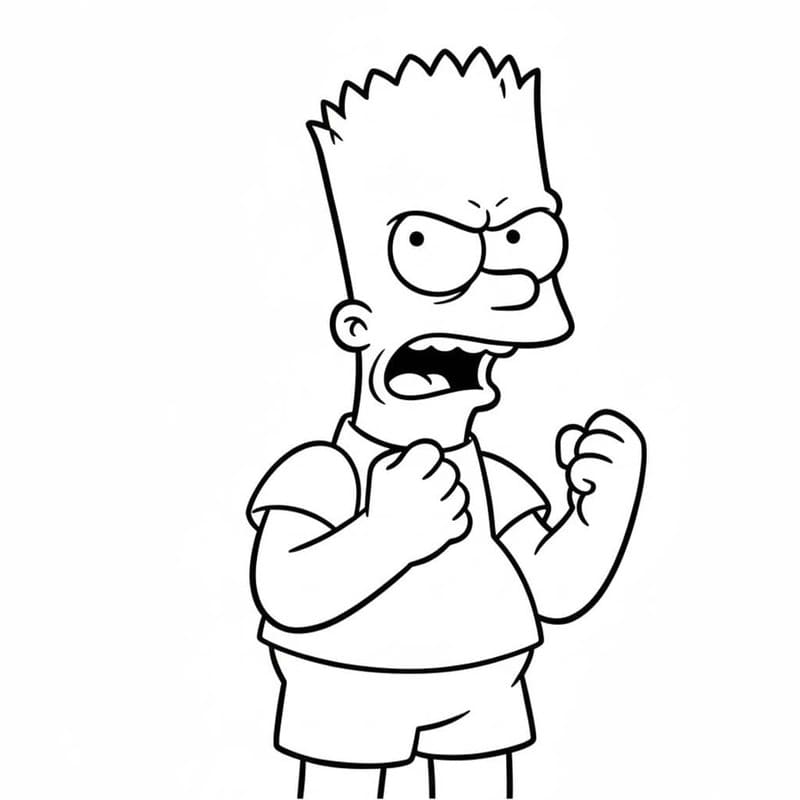 Zeichne Bart Simpson kostenlos druckbare schlicht