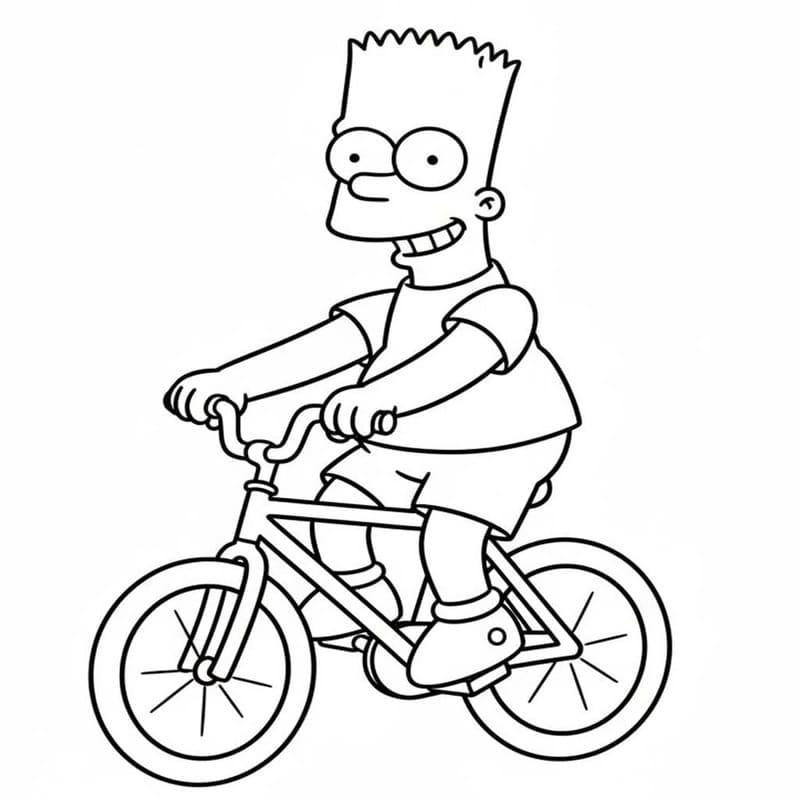 Zeichne Bart Simpson kostenlos schlicht