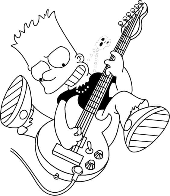 Zeichne Bart Simpson zum Ausdrucken